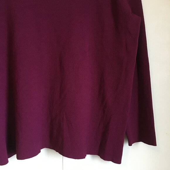 Merlot Red Cross Tie V-Neck Knit Sweater Top - Picture 5 of 14